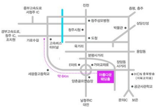 청주 아름다운웨딩홀 약도